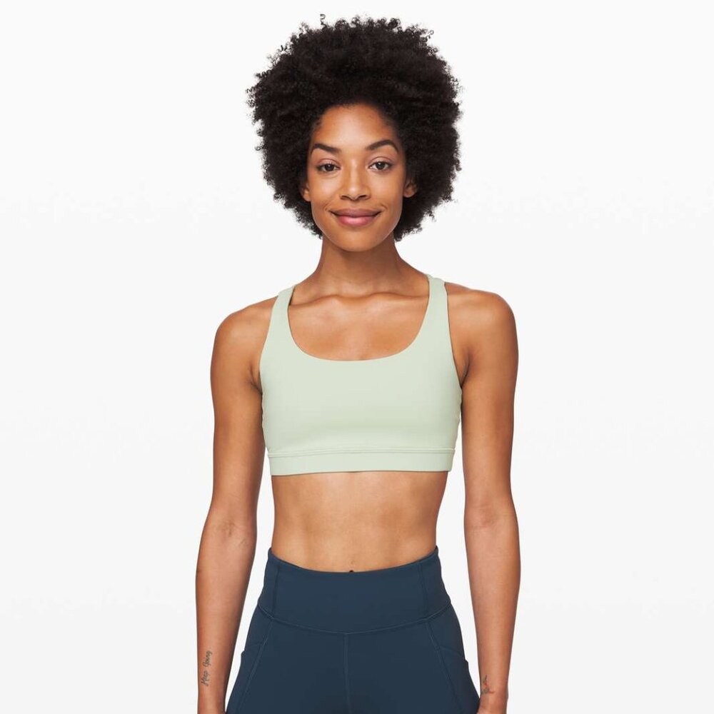 Lululemon - Energy Bra - Arctic Mint White Green - Size 6 - EUC